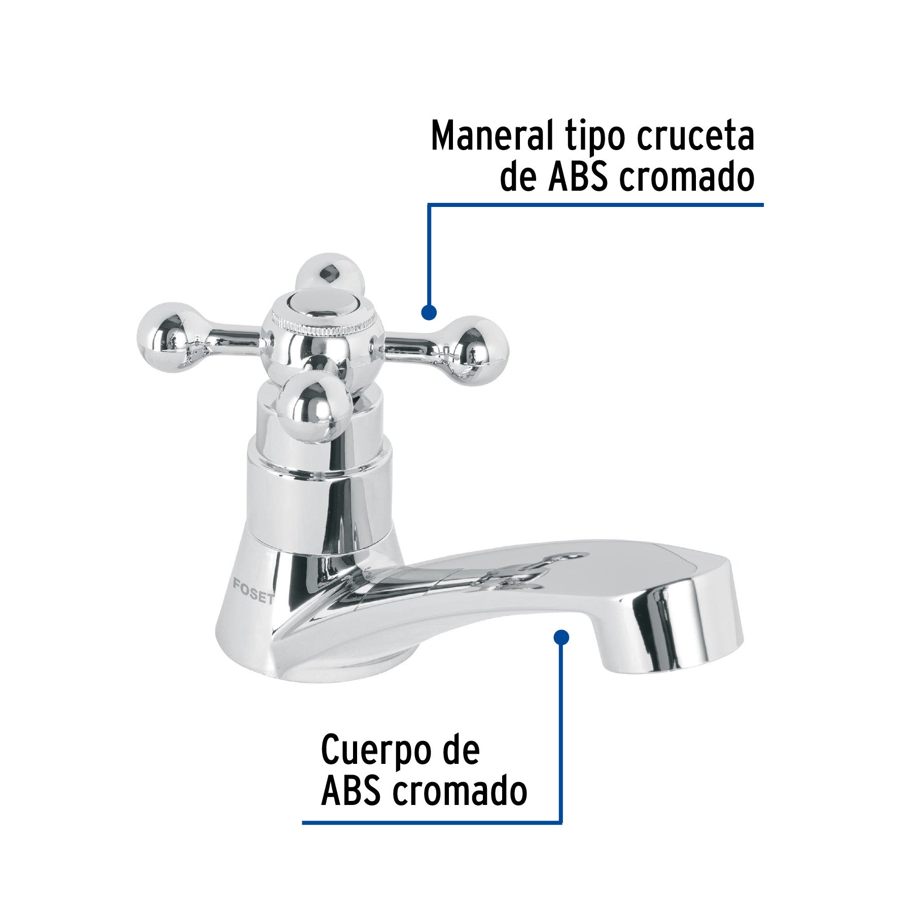 Llave individual lavabo ABS cruceta BASIC