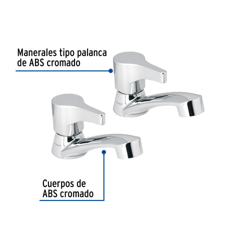 Juego llaves individuales lavabo ABS palanca BASIC