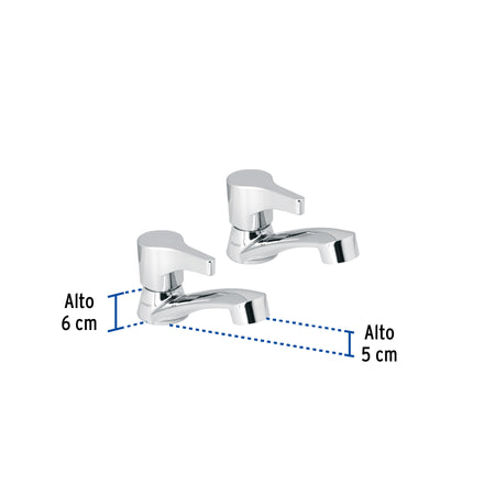 Juego llaves individuales lavabo ABS palanca BASIC