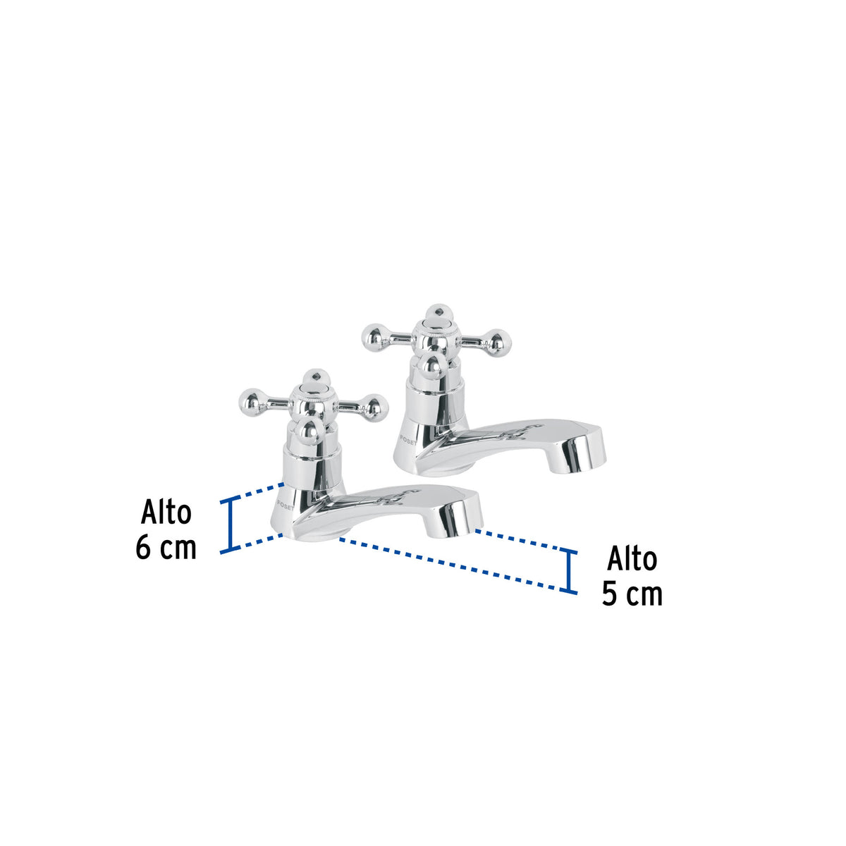 Juego llaves individuales lavabo ABS cruceta BASIC