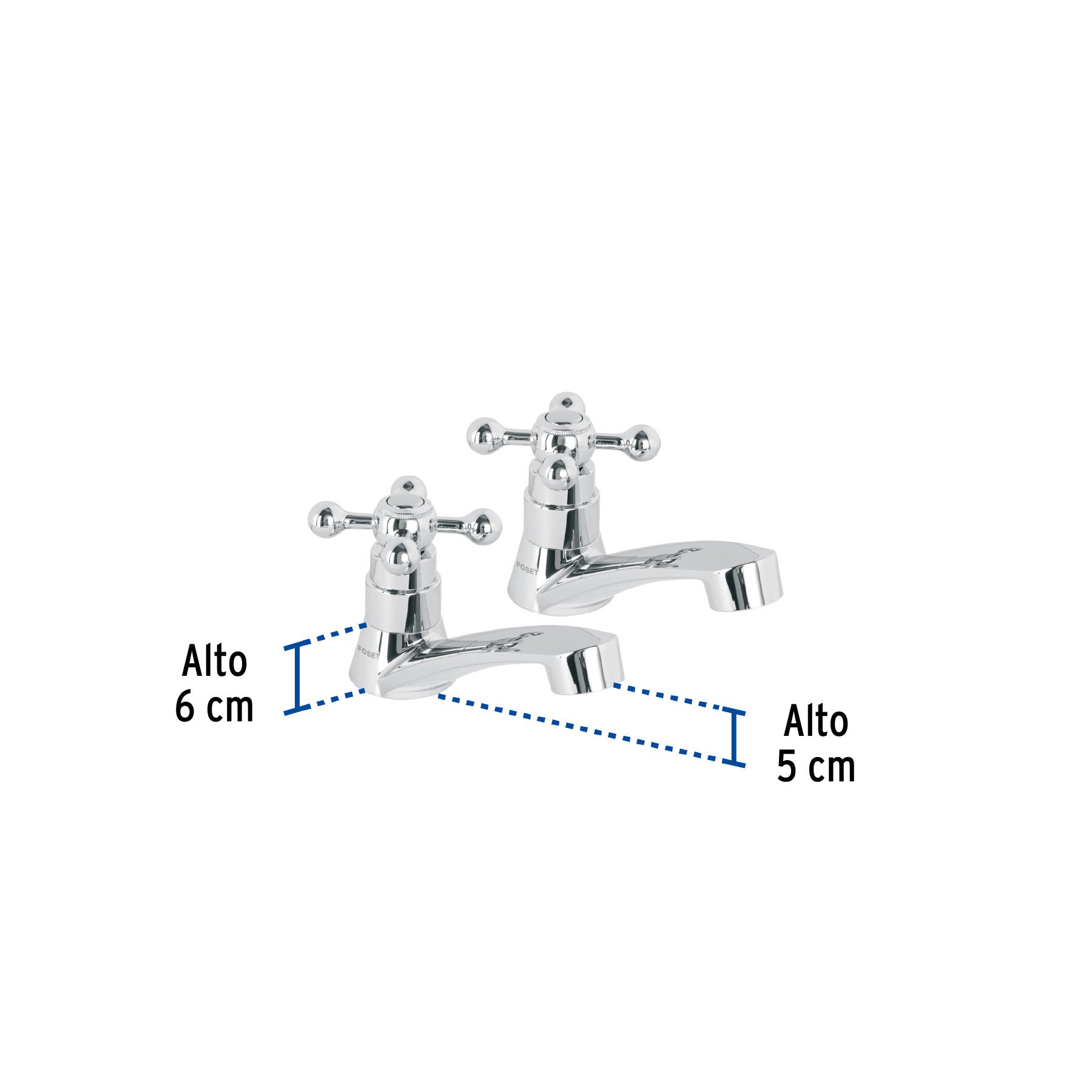 Juego llaves individuales lavabo ABS cruceta BASIC