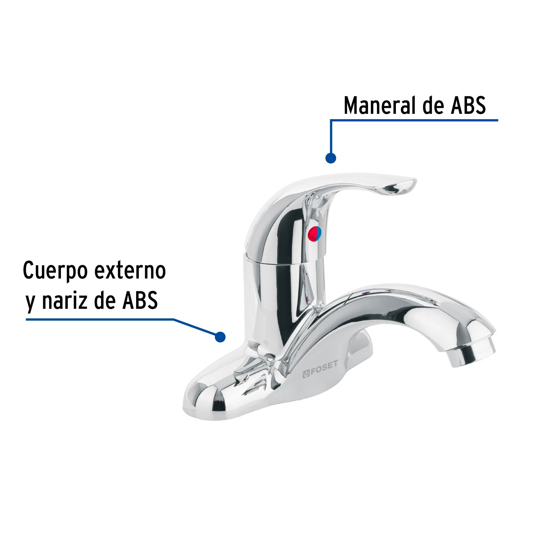 Monomando lavabo ABS nariz curva BASIC