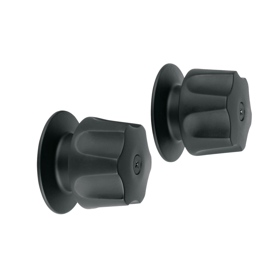 Juego de 2 manerales hex. metalicos negro p/regadera BASIC