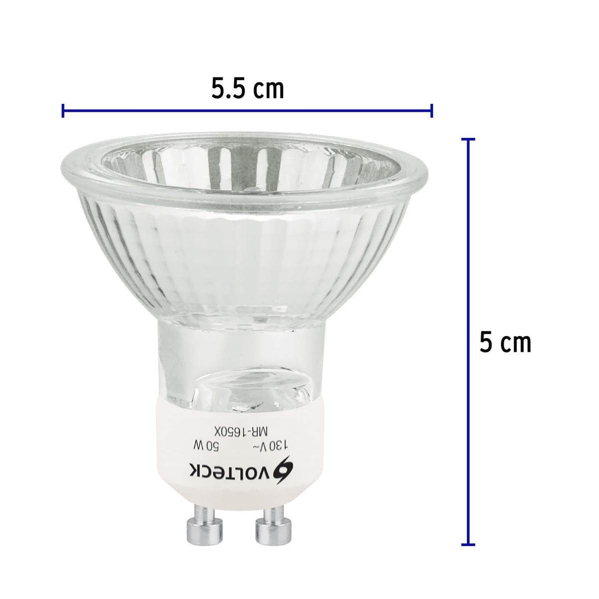 Lámpara de halógeno 50 W tipo MR 16 base GU10, Volteck