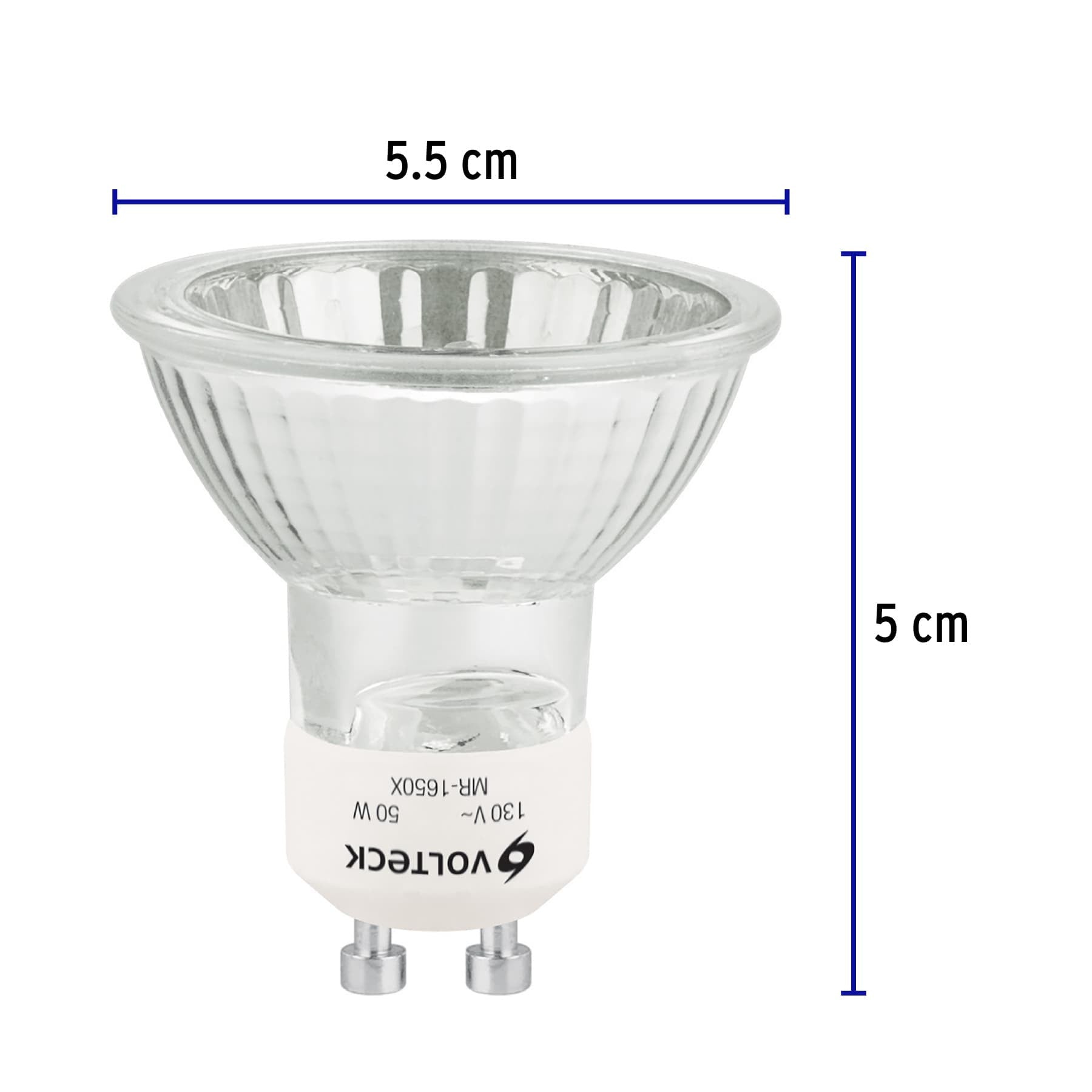 Lámpara de halógeno 50 W tipo MR 16 base GU10, Volteck