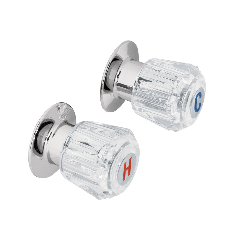 Juego de 2 manerales acrilico trans. para regadera BASIC