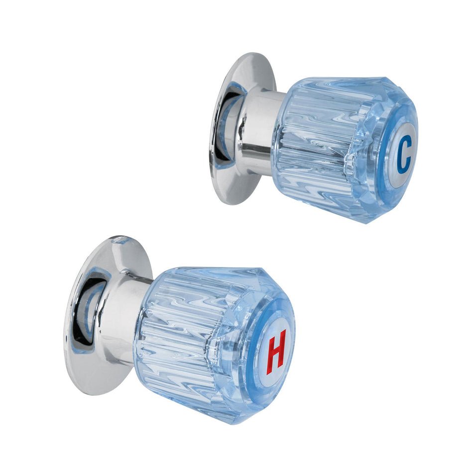 Juego de 2 manerales acrilico azul para regadera BASIC