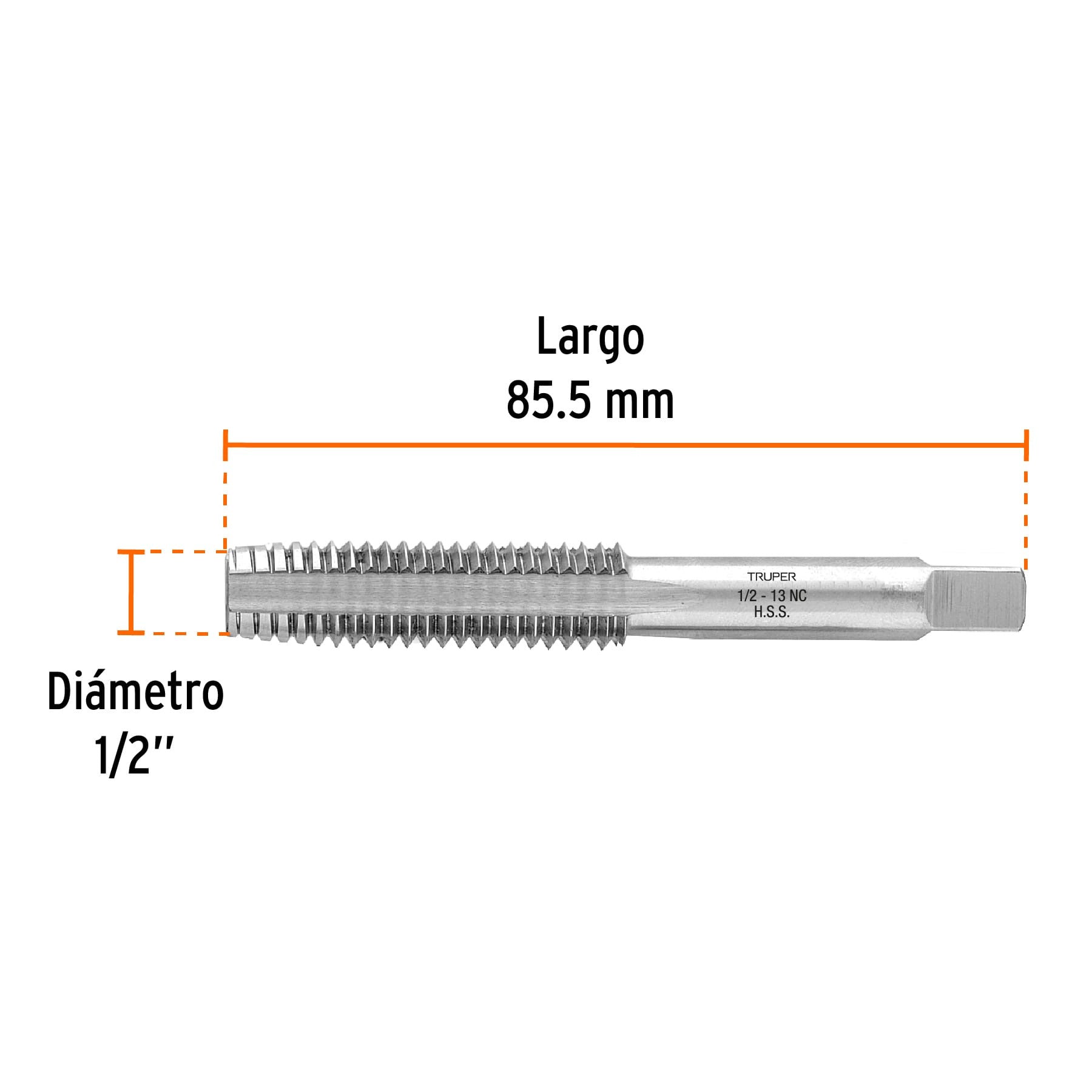 Machuelo semicónico 1/2' x 13 cuerda gruesa, Truper