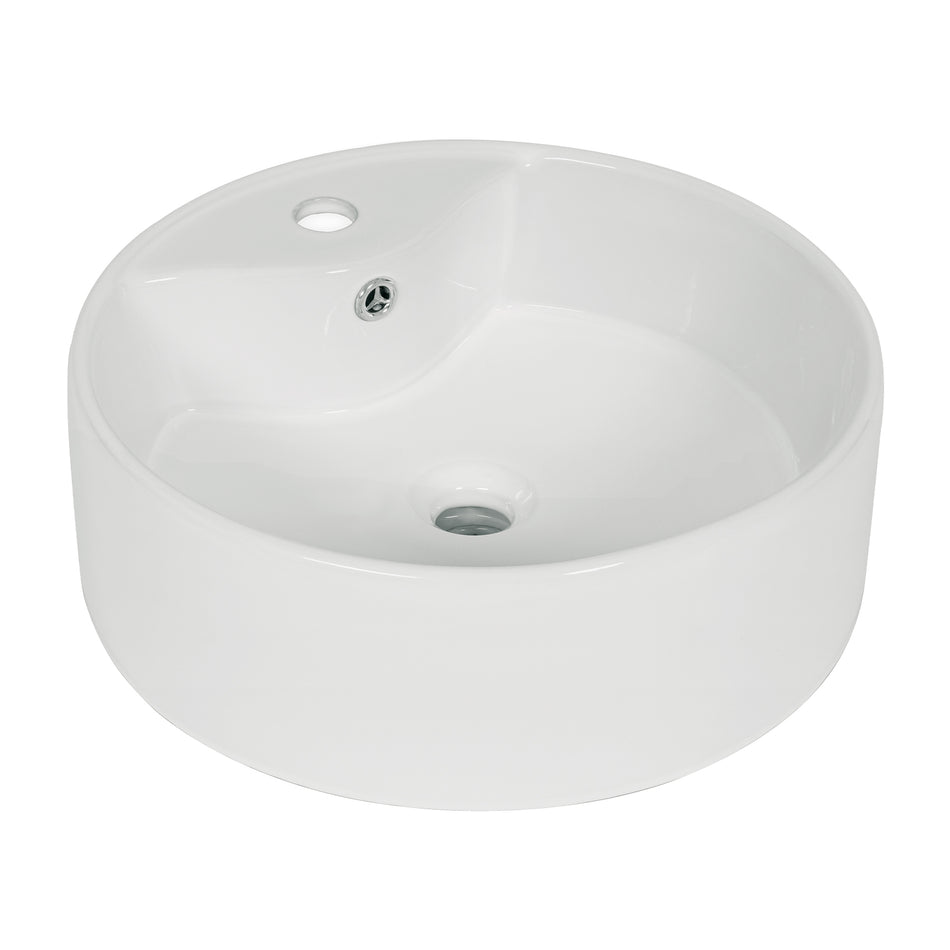 Lavabo de porcelana de sobreponer redondo, blanco, FOSET