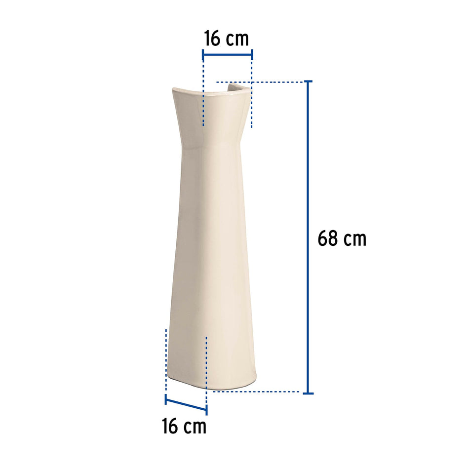 Pedestal de porcelana para lavabo, marfil, FOSET