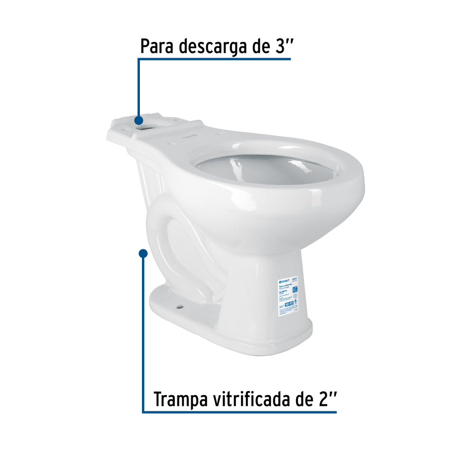 Taza redonda de porcelana, blanco, FOSET