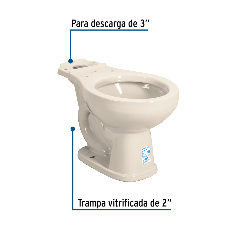 Taza redonda de porcelana, marfil, FOSET
