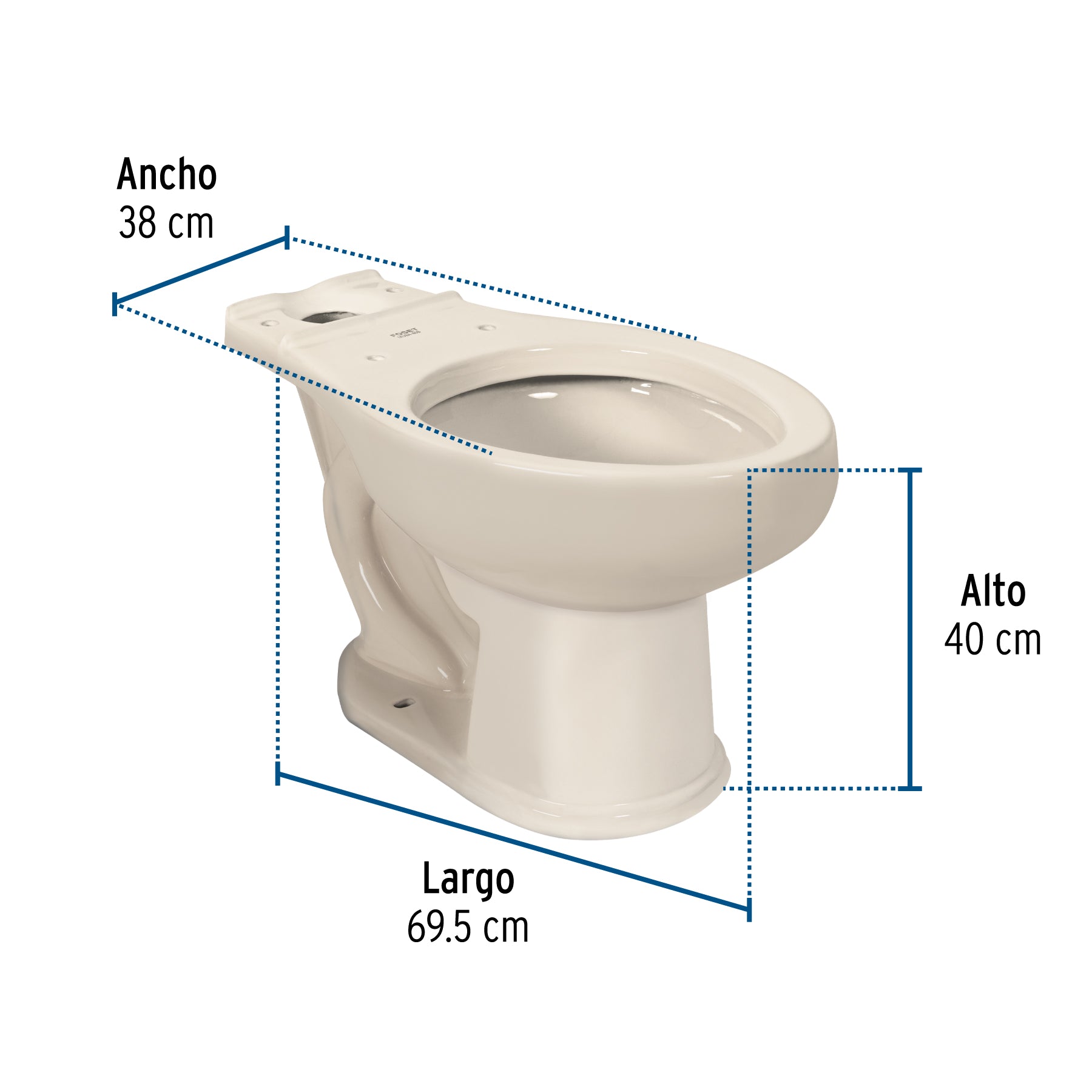 Taza alargada de porcelana, marfil, FOSET