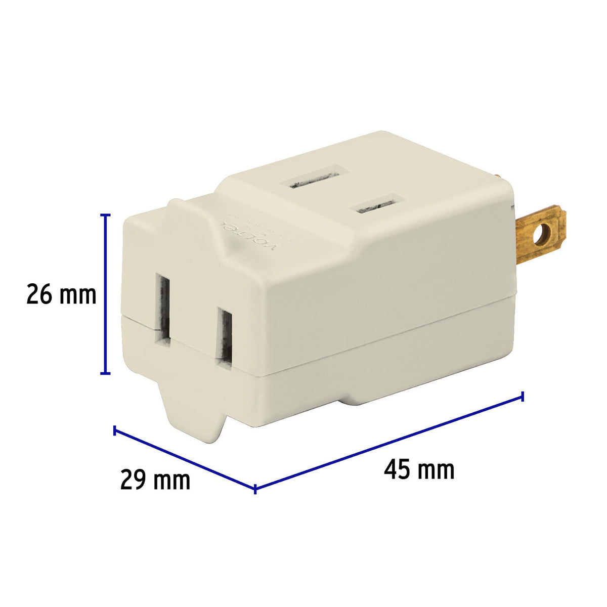 Multicontacto triple, tipo cubo, Volteck