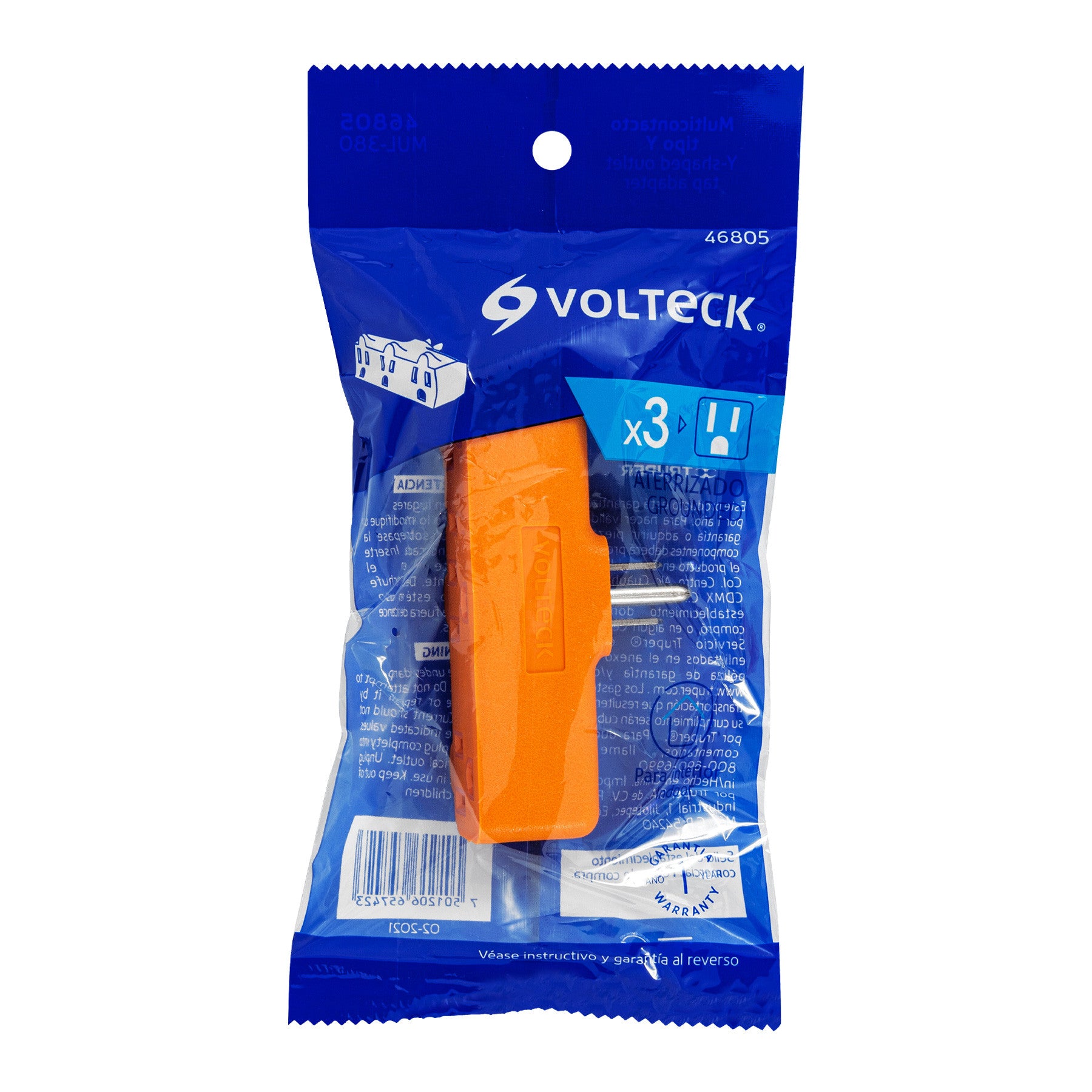 Multicontacto triple aterrizado, tipo 'Y',reforzado, Volteck