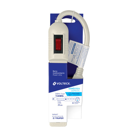 Multicontacto económico 4 entradas, blanco, VOLTECK blanco