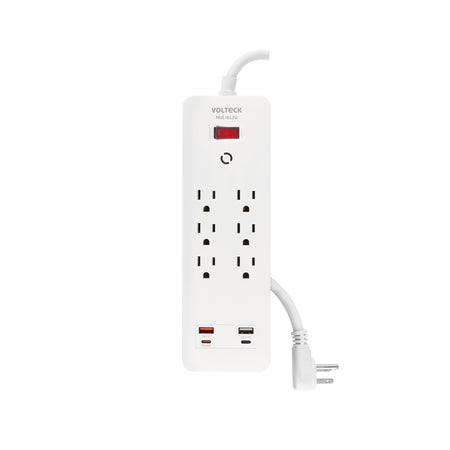 Multicontacto 6 entradas, 2 USB A + 2 USB C, blanco, VOLTECK blanco