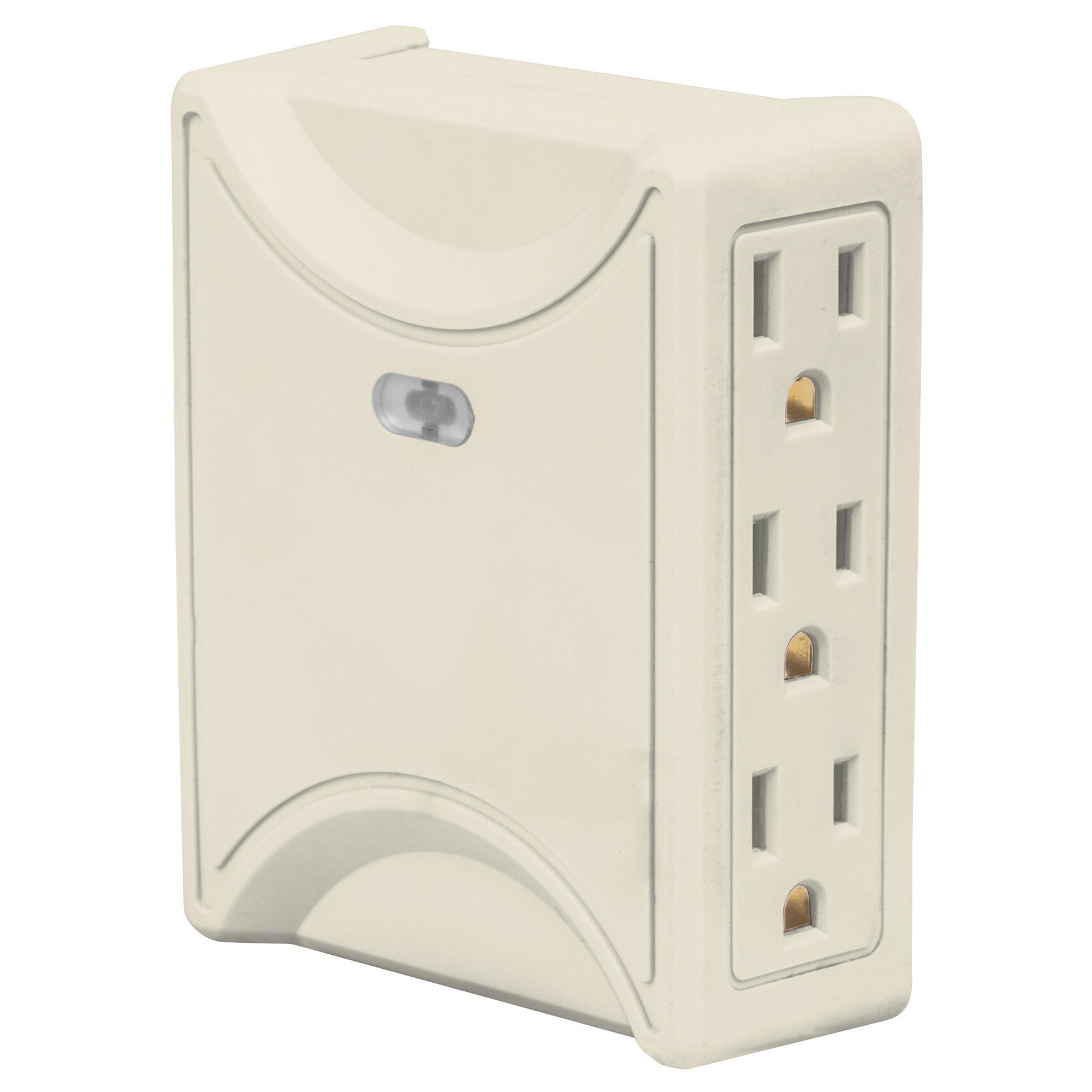 Multicontacto 6 entradas, aterrizado, lateral, Volteck