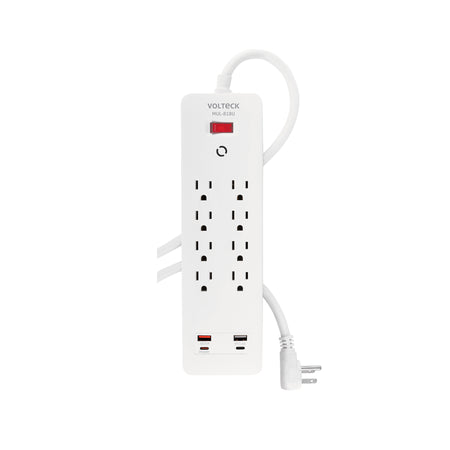 Multicontacto 8 entradas, 2 USB A + 2 USB C, blanco, VOLTECK blanco