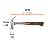 Martillo forjado 16 oz uña curva, mango con neopreno, Expert 16 oz