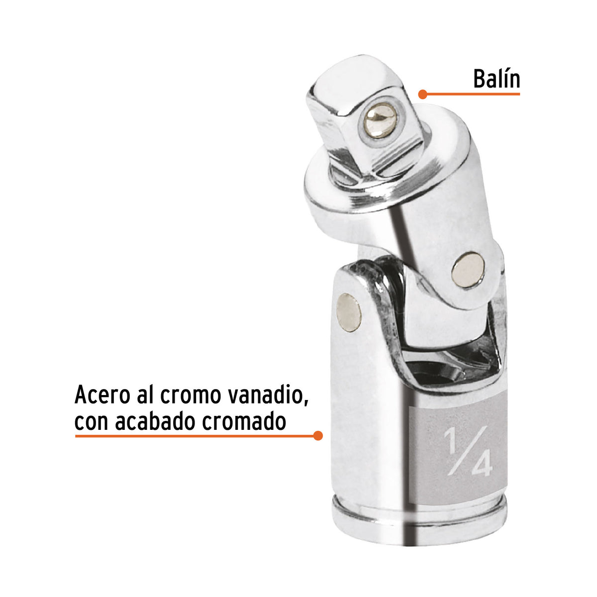 Nudo universal para dados con cuadro de 1/4', Truper 1/4'