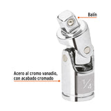 Nudo universal para dados con cuadro de 1/4', Truper 1/4'
