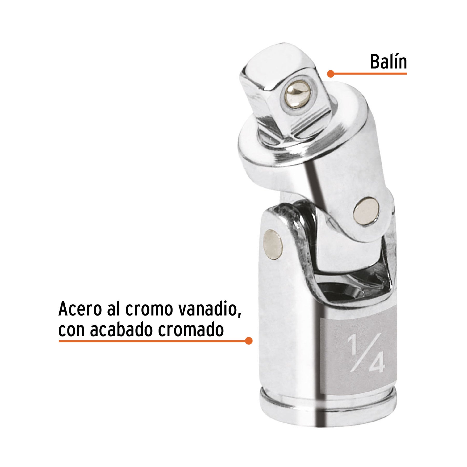 Nudo universal para dados con cuadro de 1/4', Truper 1/4'