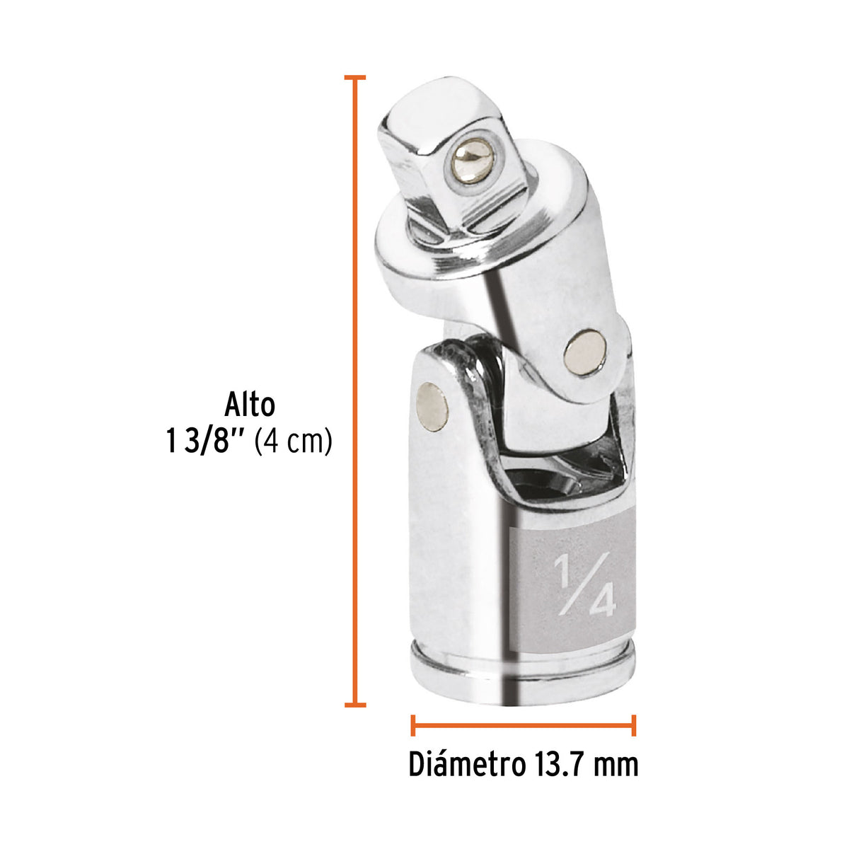 Nudo universal para dados con cuadro de 1/4', Truper 1/4'