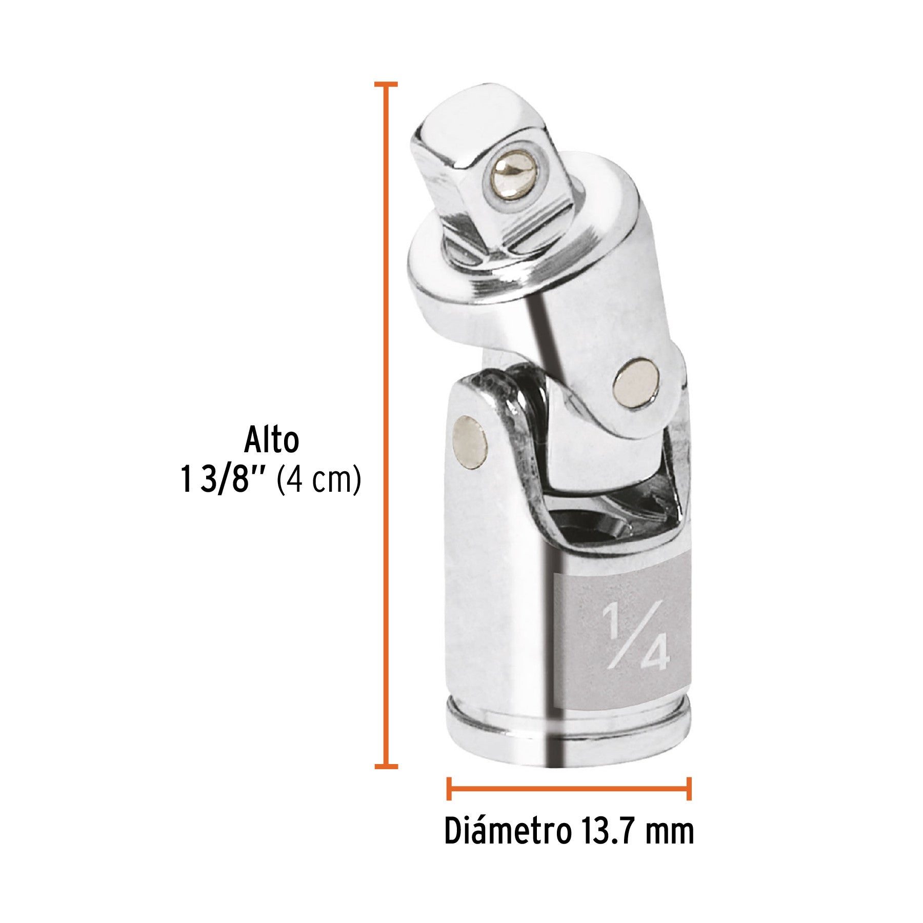 Nudo universal para dados con cuadro de 1/4', Truper 1/4'