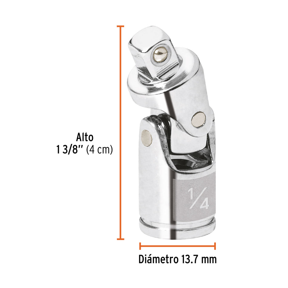 Nudo universal para dados con cuadro de 1/4', Truper 1/4'