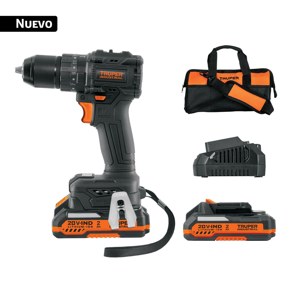 Rotomartillo/destornillador 1/2", 20V, 70Nm, 2 baterías 2Ah