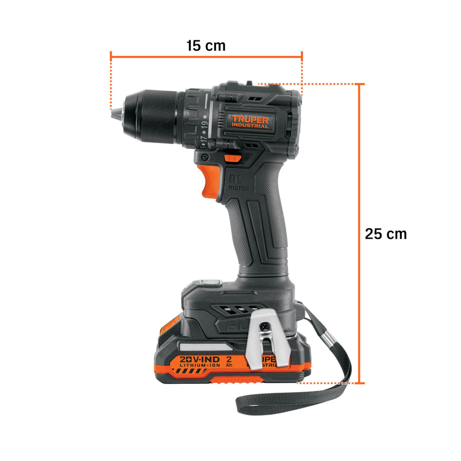 Taladro/destornillador 1/2", 20V, 70Nm, 2 baterías 2Ah