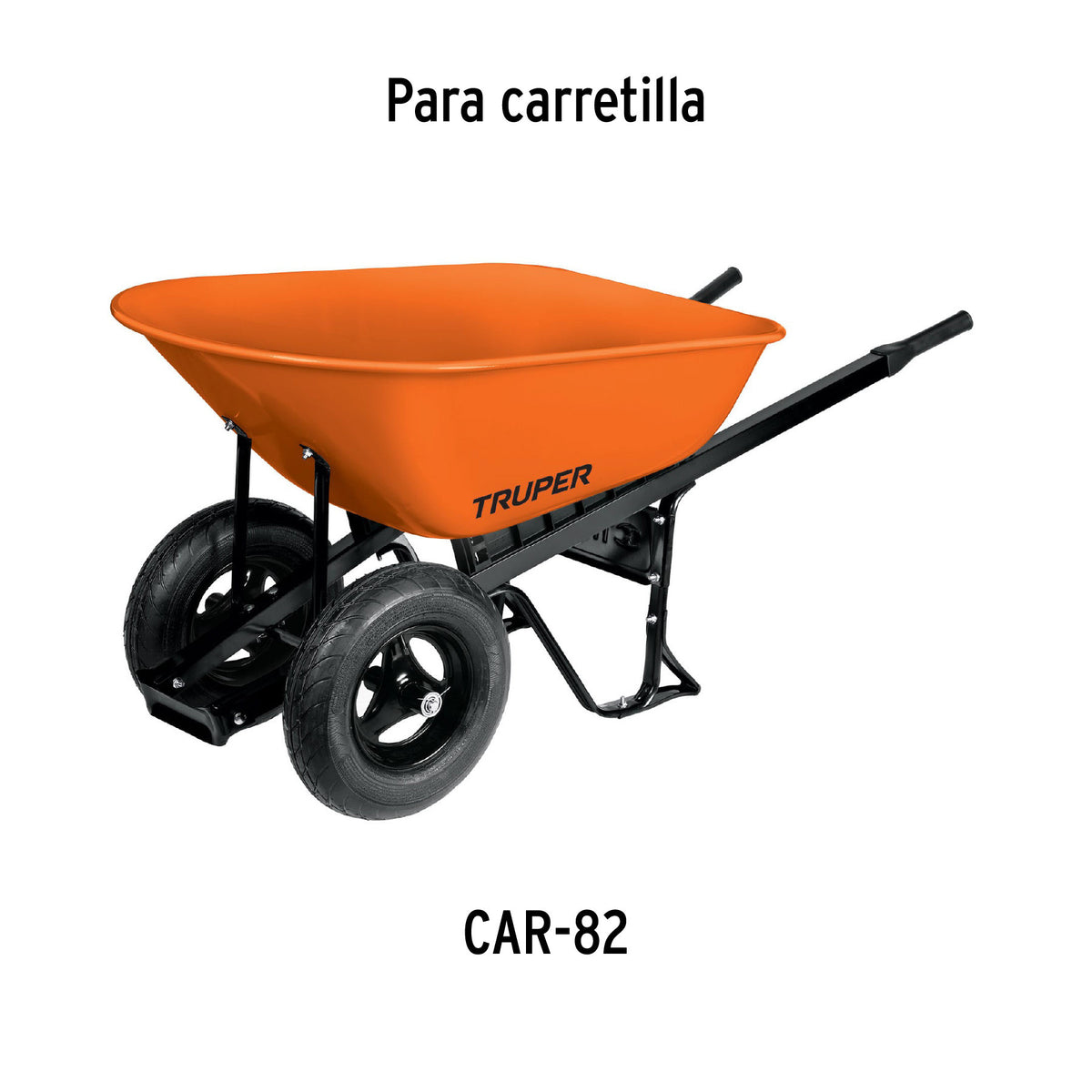 Carretilla 8 ft3 Doble llanta neumática, bastidores acero