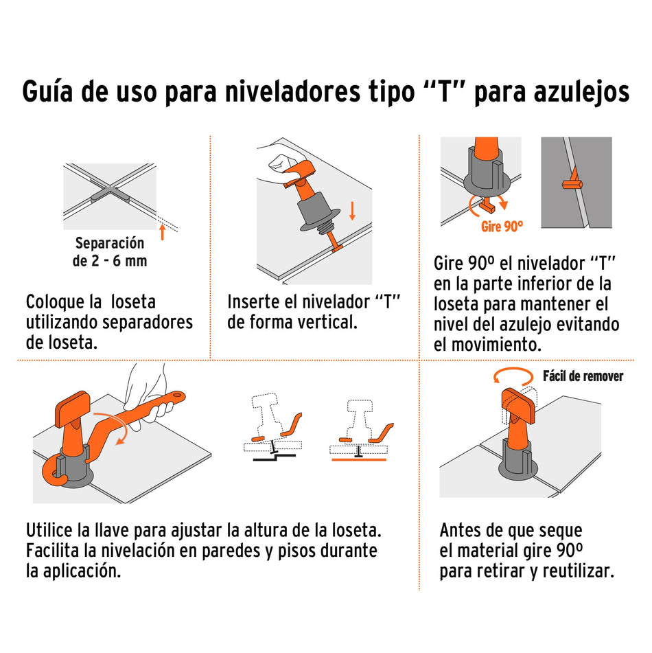 Bolsa con 50 niveladores de azulejos TRUPER