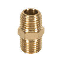 Niple de laton macho-macho cuerda 1/4" NPT TRUPER