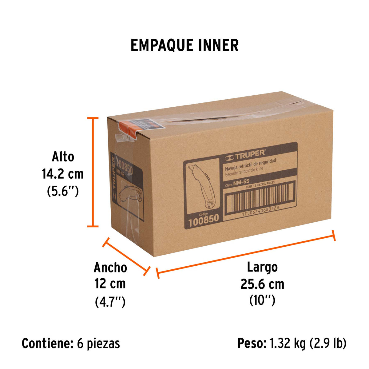 Navaja auto-retractil de seguridad 7" Truper