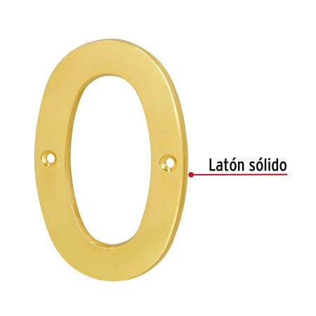 Número 0 de latón sólido 4', HERMEX
