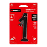 Número 1 de latón sólido 4', negro,  HERMEX