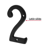 Número 2 de latón sólido 4', negro,  HERMEX