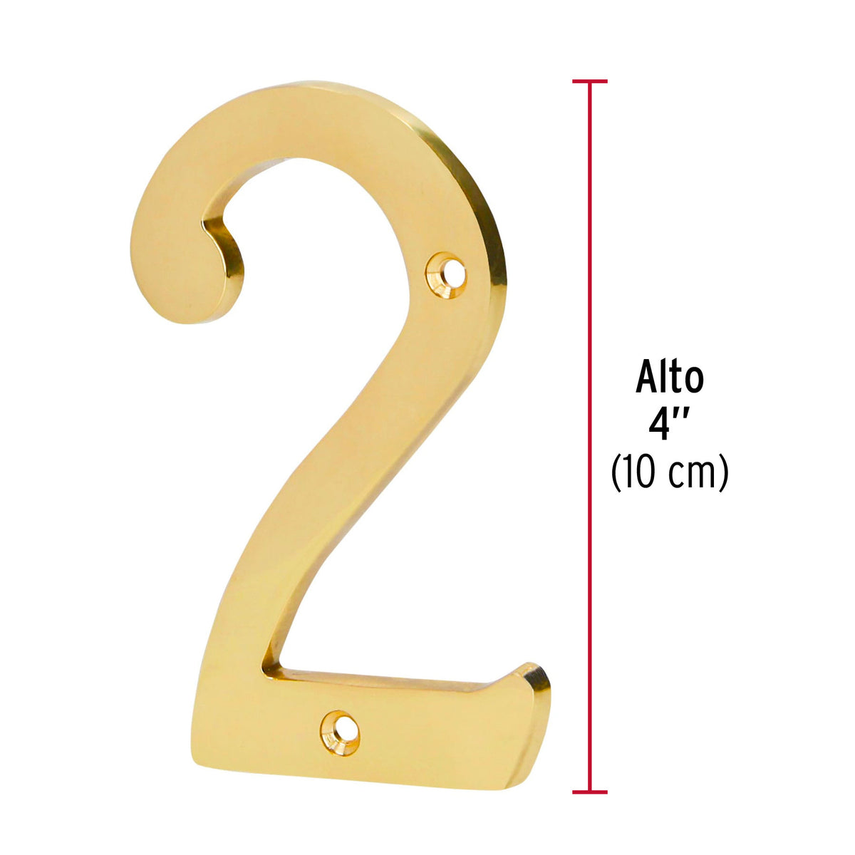 Número 2 de latón sólido 4', HERMEX
