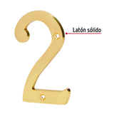 Número 2 de latón sólido 4', HERMEX
