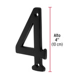 Número 4 de latón sólido 4', negro,  HERMEX