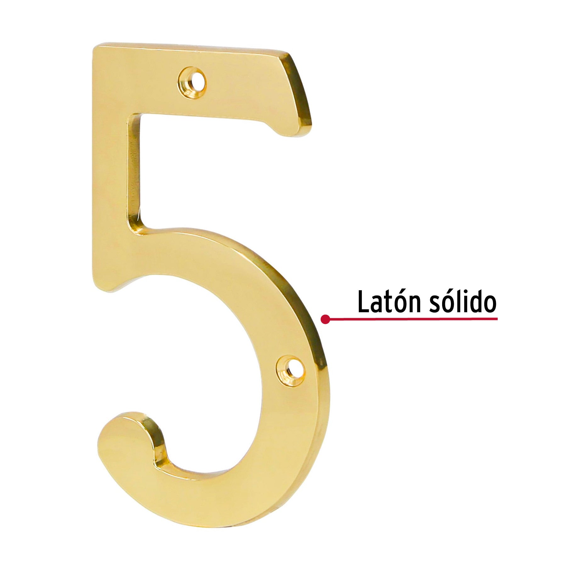 Número 5 de latón sólido 4', HERMEX