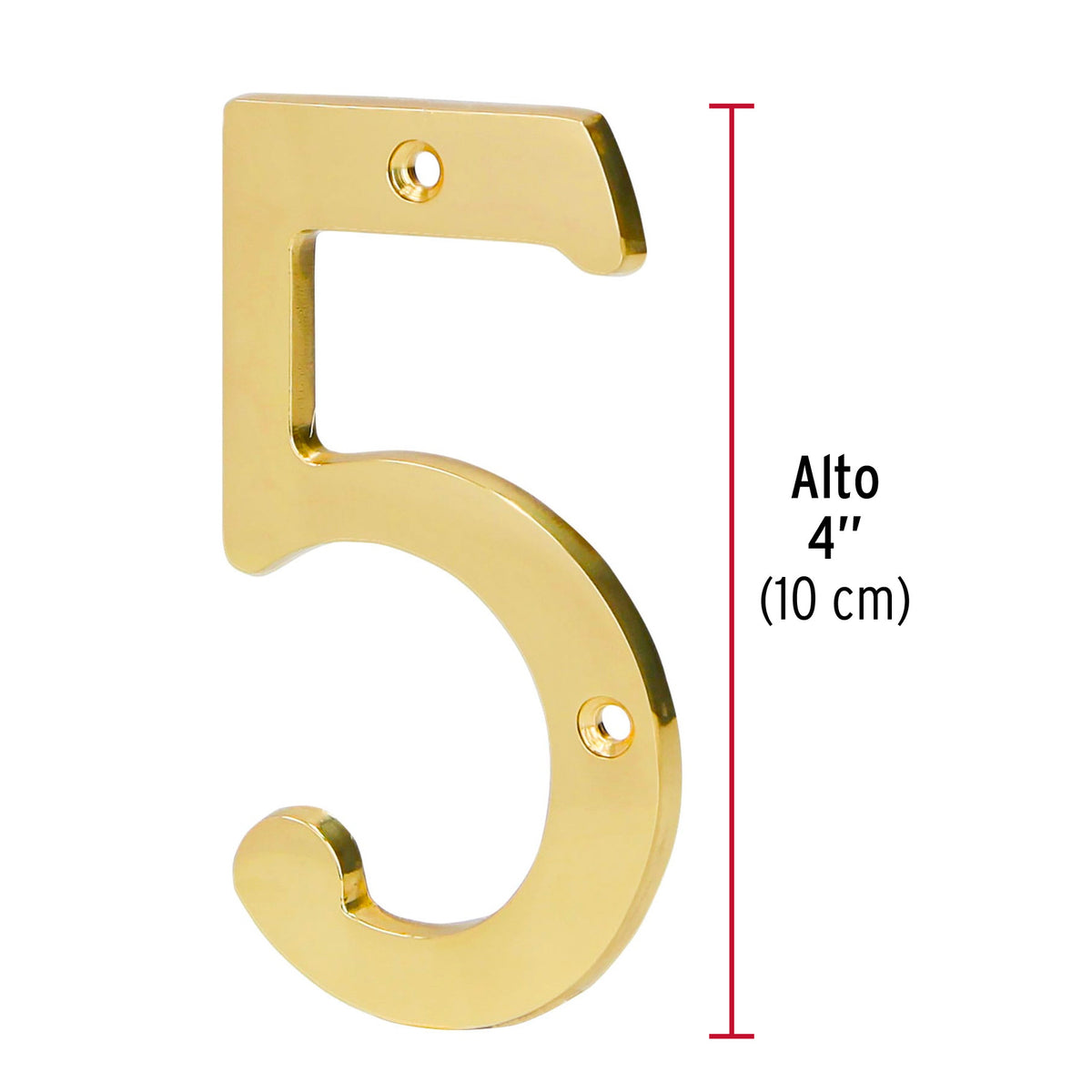 Número 5 de latón sólido 4', HERMEX