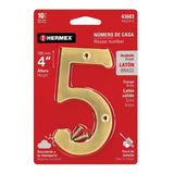 Número 5 de latón sólido 4', HERMEX