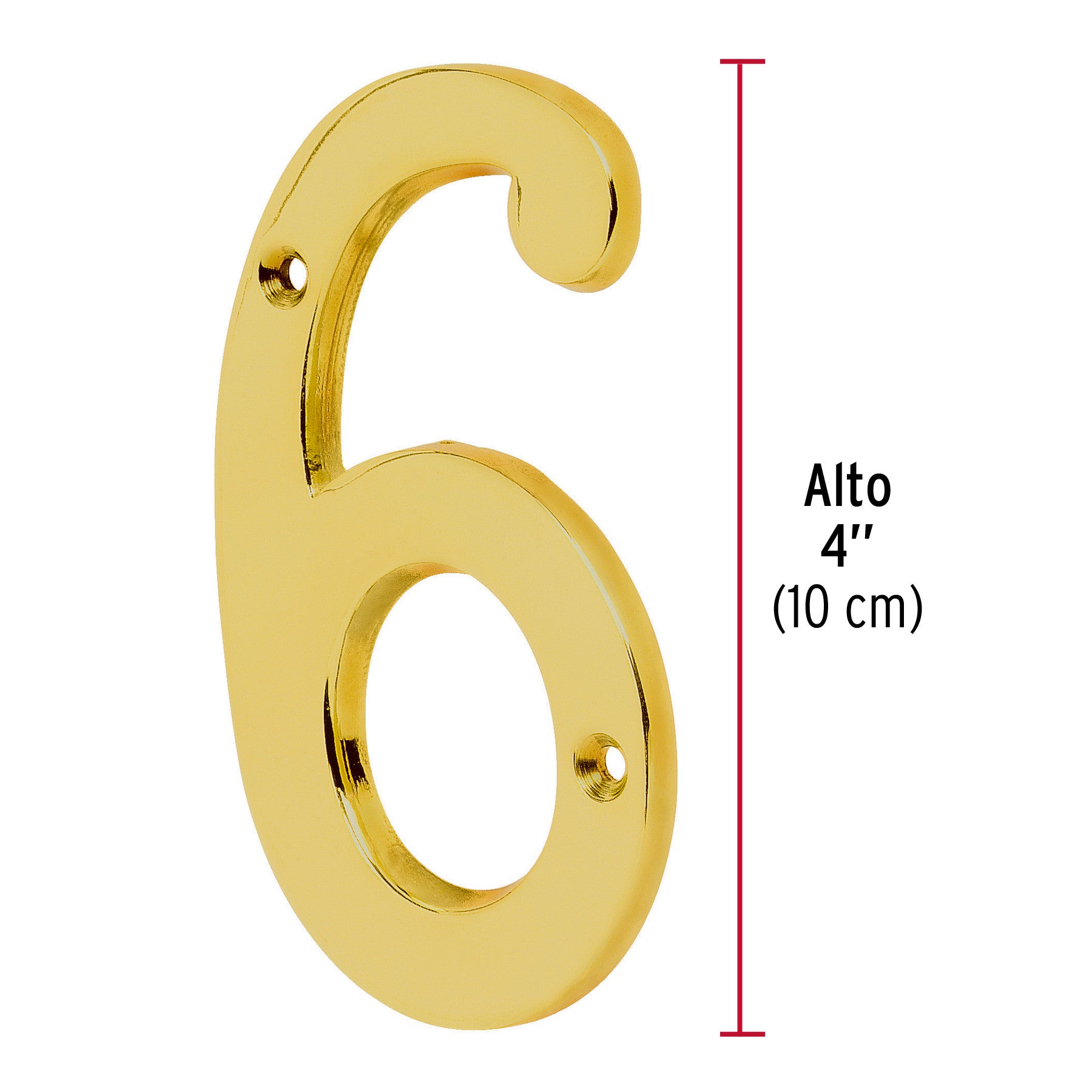 Número 6 de latón sólido 4', HERMEX