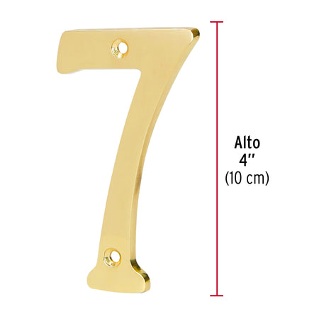 Número 7 de latón sólido 4', HERMEX