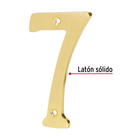 Número 7 de latón sólido 4', HERMEX