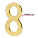 Número 8 de latón sólido 4', HERMEX