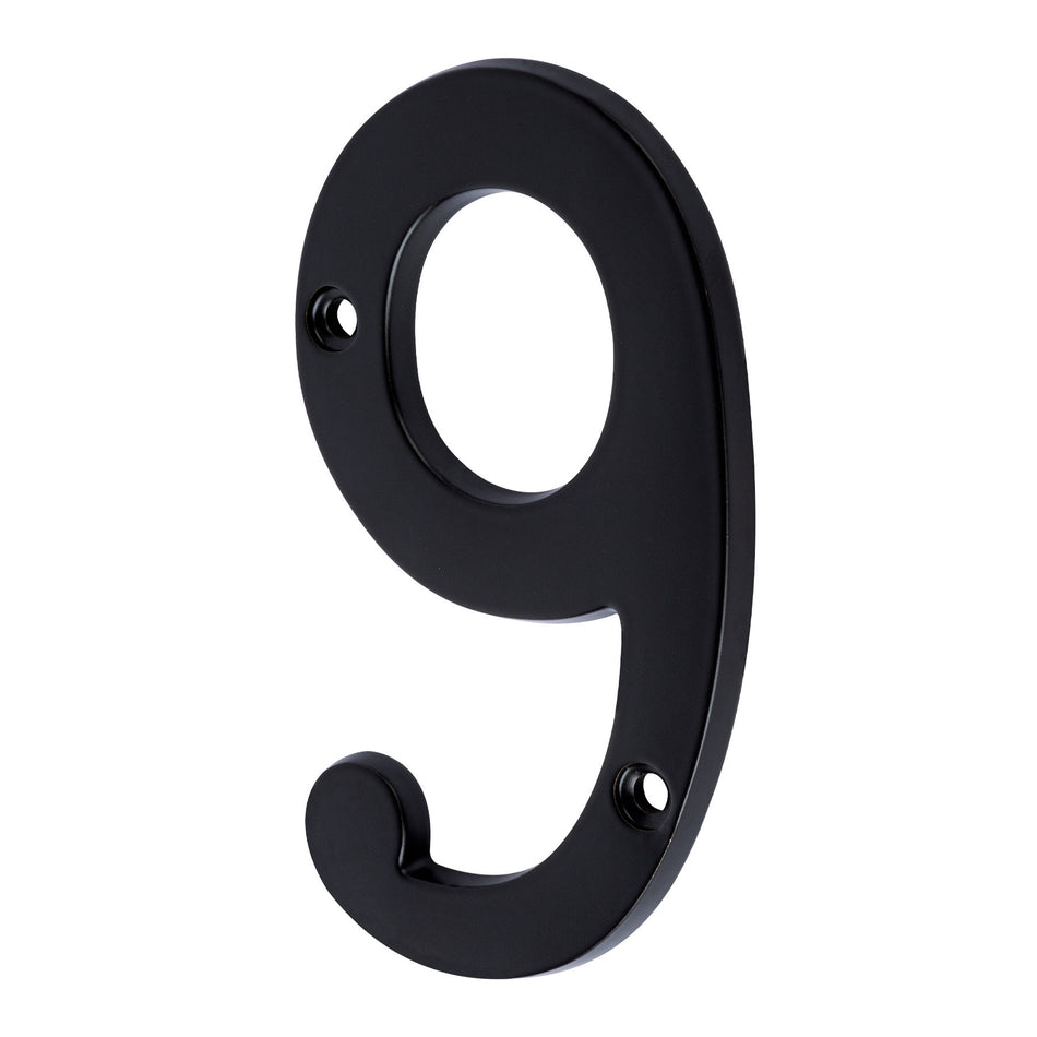 Número 9 de latón sólido 4', negro,  HERMEX